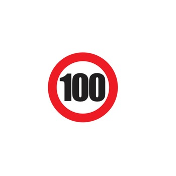 Sticker Autocolant limita viteza 100Km/H Sticker Autocolant limita viteza 100Km/H