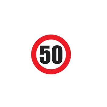 Sticker Autocolant limita viteza 50Km/H Sticker Autocolant limita viteza 50Km/H