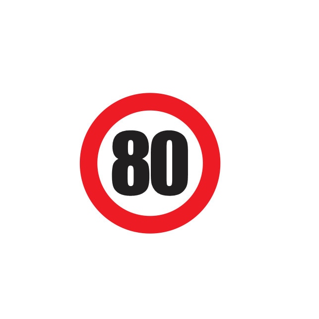 Sticker Autocolant limita viteza 80Km/H