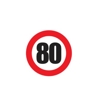 Sticker Autocolant limita viteza 80Km/H Sticker Autocolant limita viteza 80Km/H