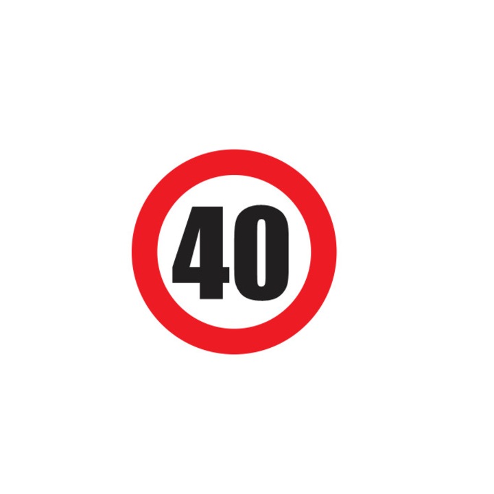 Sticker Autocolant limita viteza 40Km/H