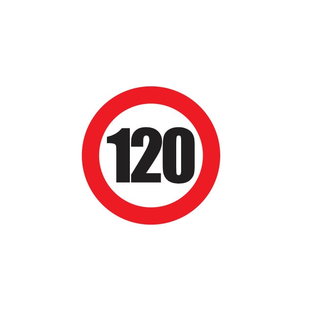 Sticker Autocolant limita viteza 120Km/H