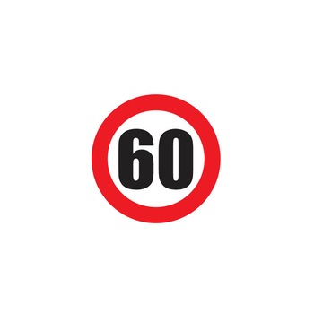 Sticker Autocolant limita viteza 60Km/H Sticker Autocolant limita viteza 60Km/H