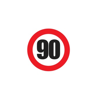 Sticker Autocolant limita viteza 90Km/H Sticker Autocolant limita viteza 90Km/H