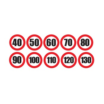 Set Sticker Autocolant limita viteza 40Km/H 50Km/H 60Km/H 70Km/H 80Km/H 90Km/H 100Km/H 110Km/H 120Km/H 130Km/H Set Sticker Autocolant limita viteza 40Km/H 50Km/H 60Km/H 70Km/H 80Km/H 90Km/H 100Km/H 110Km/H 120Km/H 130Km/H