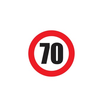 Sticker Autocolant limita viteza 70Km/H Sticker Autocolant limita viteza 70Km/H