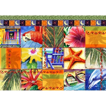 Puzzle Bluebird - Tropical Quilt Mosaic, 1500 piese (70081) Puzzle Bluebird - Tropical Quilt Mosaic, 1500 piese (70081)