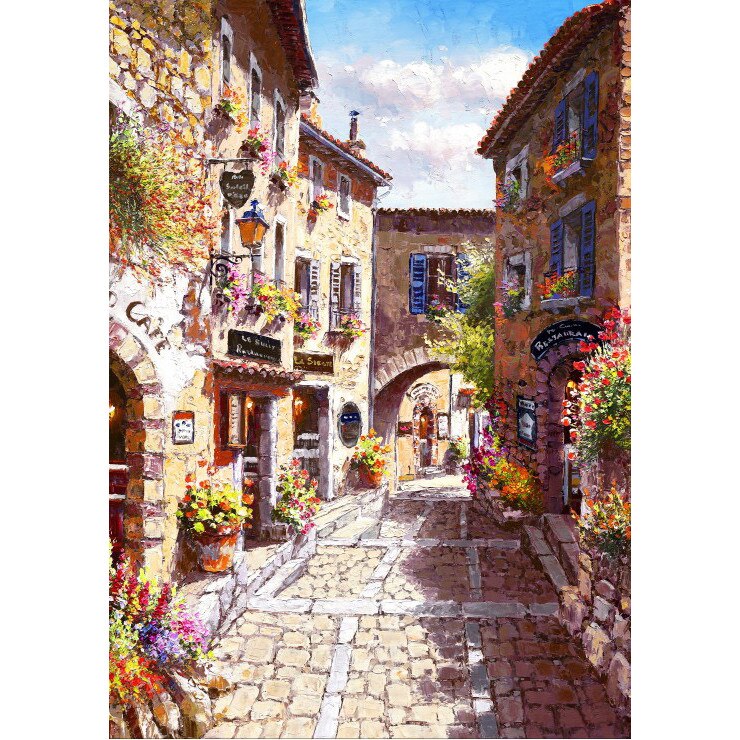 Puzzle Bluebird - Eze Village, 1.000 piese (70056)