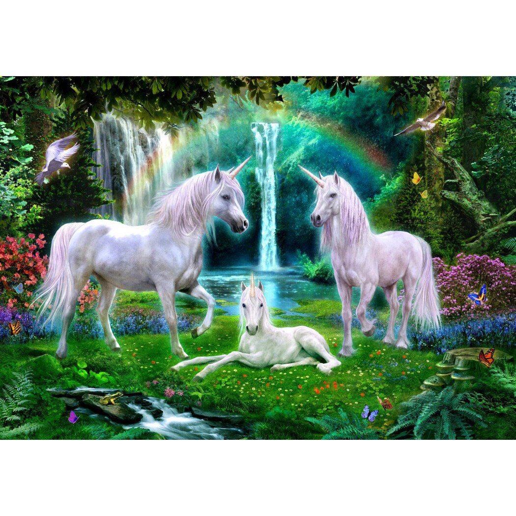 Puzzle Bluebird - Rainbow Unicorn Family, 1.000 piese (70193)
