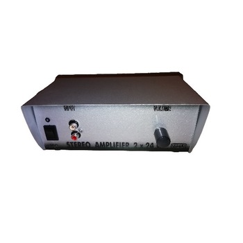 Amplificator 2 x 24 W RMS in cutie metalica argintie cu TDA 1557Q model vintage Amplificator 2 x 24 W RMS in cutie metalica argintie cu TDA 1557Q model vintage