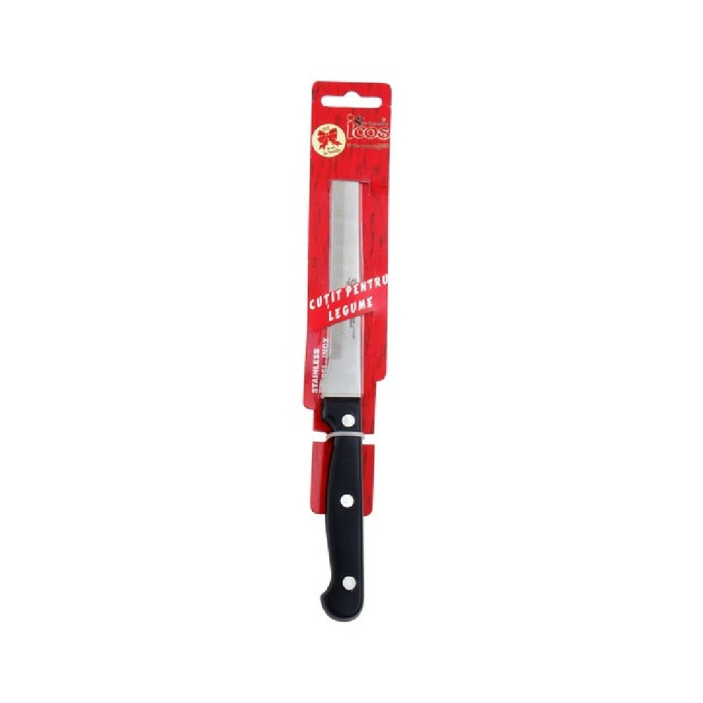 Cutit inox pentru legume cu maner de plastic Icos Hermania JJ102 14cm