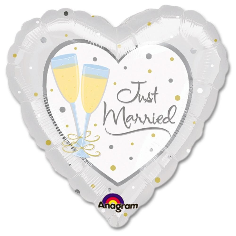 Balon Folie Inima - Just Married, Anagram, 81 cm