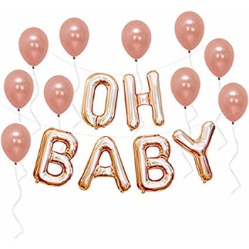 Set 16 Baloane OH BABY, Rose Gold, 105 cm Set 16 Baloane OH BABY, Rose Gold, 105 cm