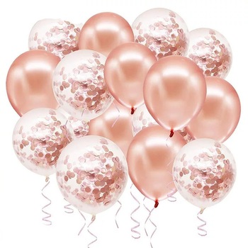 Set 20 Baloane Latex Pentru Petrecere, Rose Gold Set 20 Baloane Latex Pentru Petrecere, Rose Gold