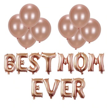 Set 19 Baloane, Best Mom Ever, Rose Gold, 105 cm Set 19 Baloane, Best Mom Ever, Rose Gold, 105 cm