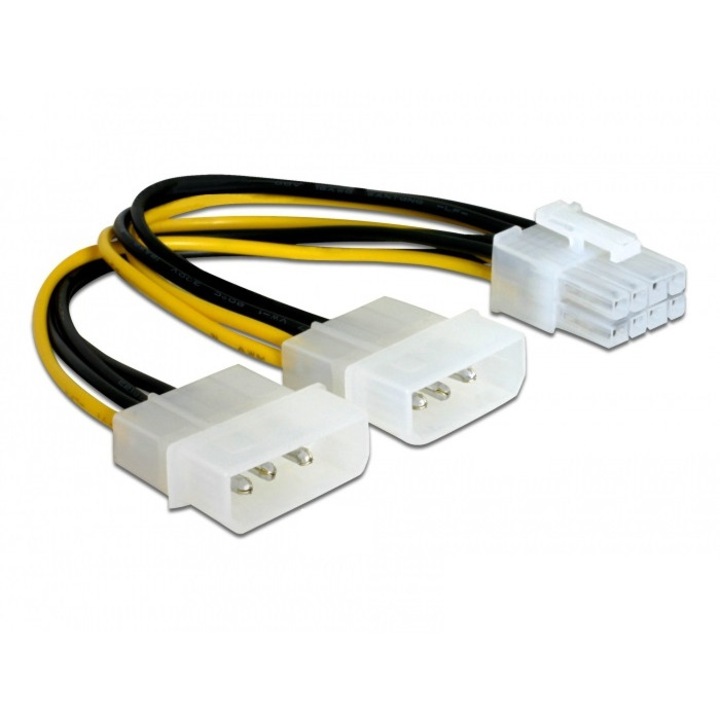 DELOCK захранващ кабел 2x Molex 4pin букса към PCI Express 8pin inter