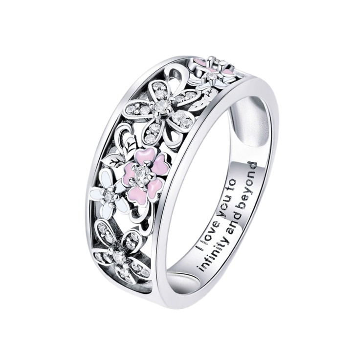 Inel argint 925 cu floricele - I love you to infinity and beyond - Be Nature IST0055 11247