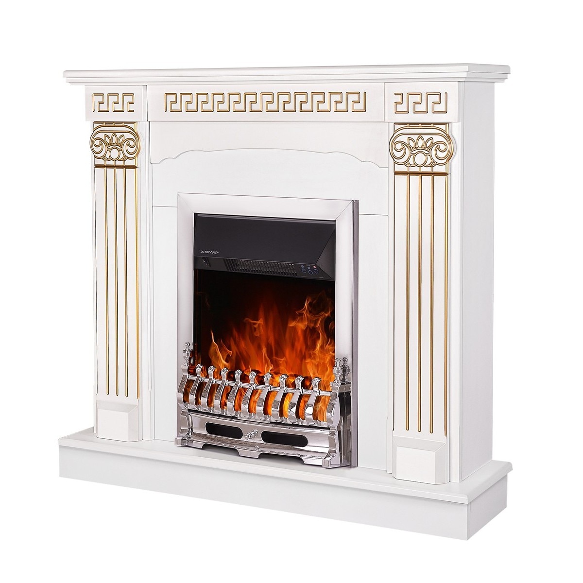 Semineu electric Calisto & Galileo silver, Dimensiuni (I*L*A) :1000*1100*330 mm, Putere 2000W, Efect 3D, Telecomanda