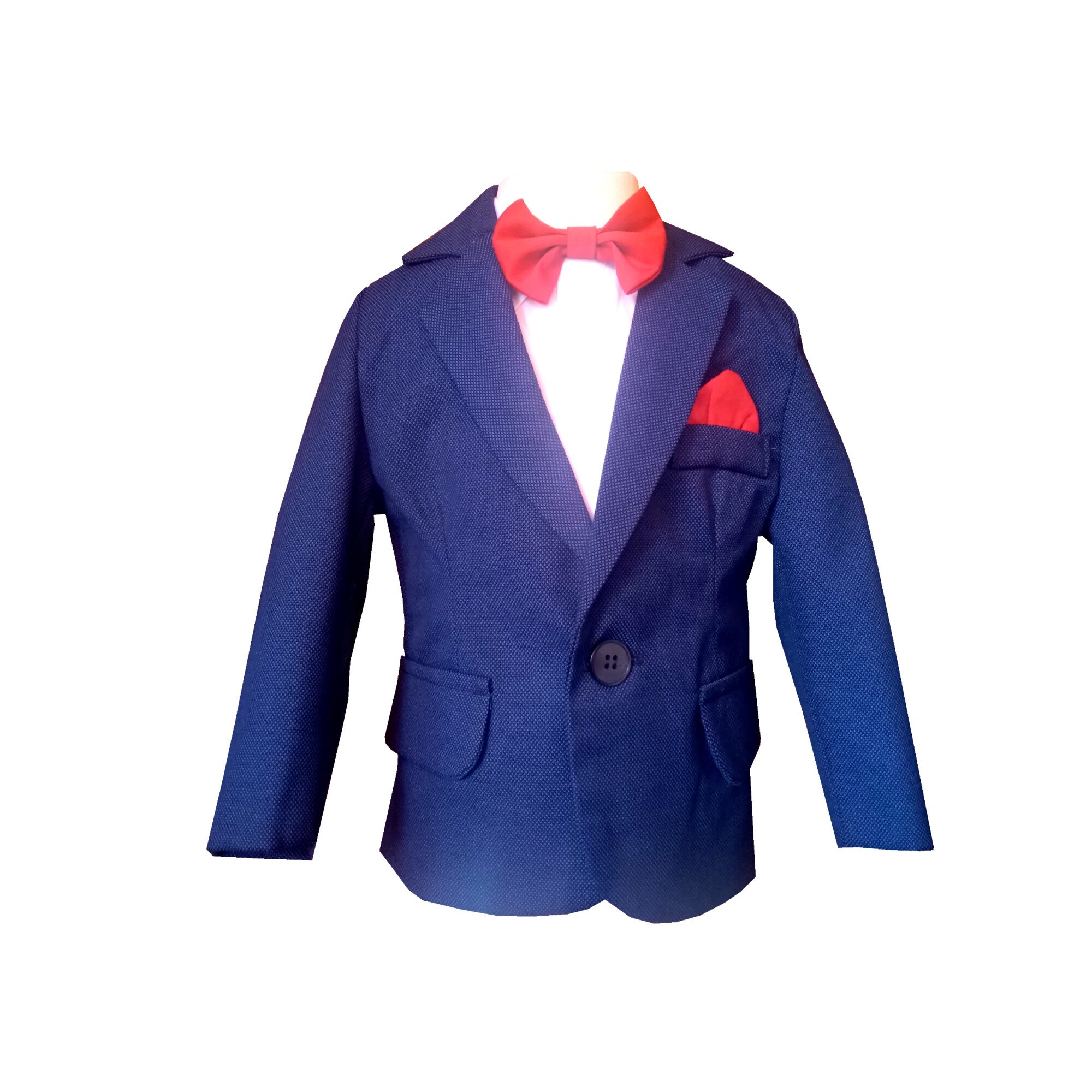 Sacou baieti ocazie bleumarin cu batista rosie