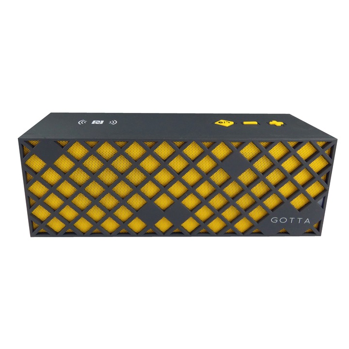 Boxa portabila bluetooth GOTTA Wavecast5 NFC HandsFree Gri cu Galben