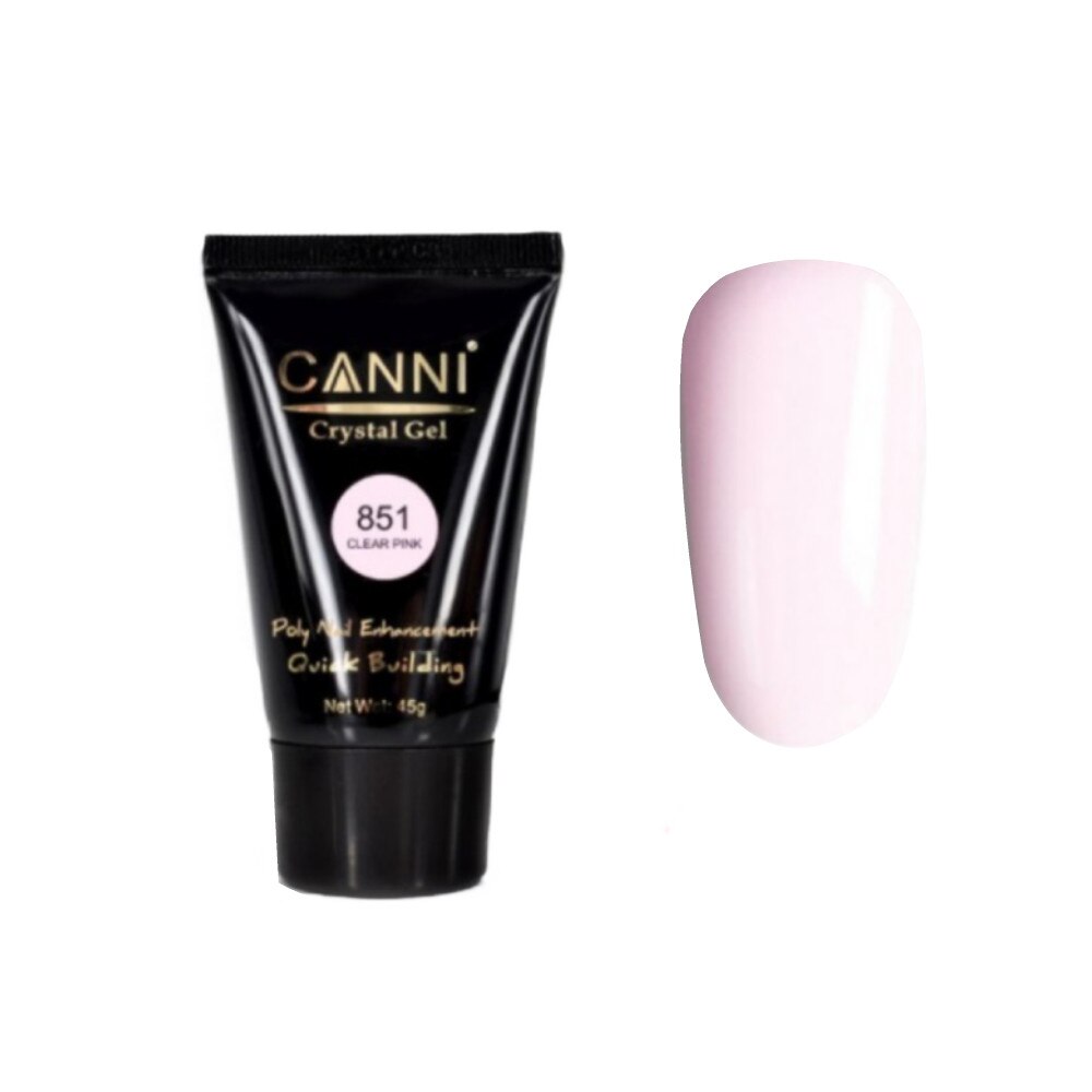 Polygel pentru constructie unghii Canni 851, 45 g, Clear Pink