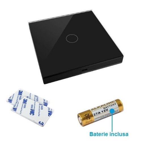 Telecomanda din sticla cu touch simplu negru