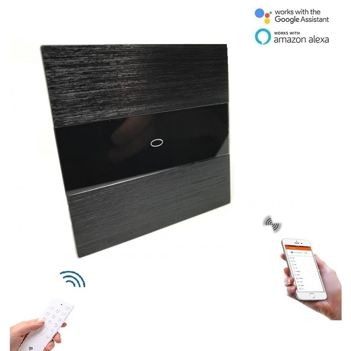 Intrerupator inteligent DeLuxe simplu tactil WIFI+RF compatibil Google Home si Alexa M3