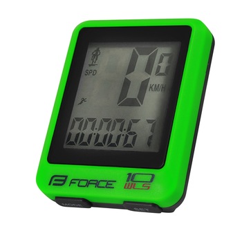 Ciclocomputer Force WLS 10F fara fir verde fluo Ciclocomputer Force WLS 10F fara fir verde fluo