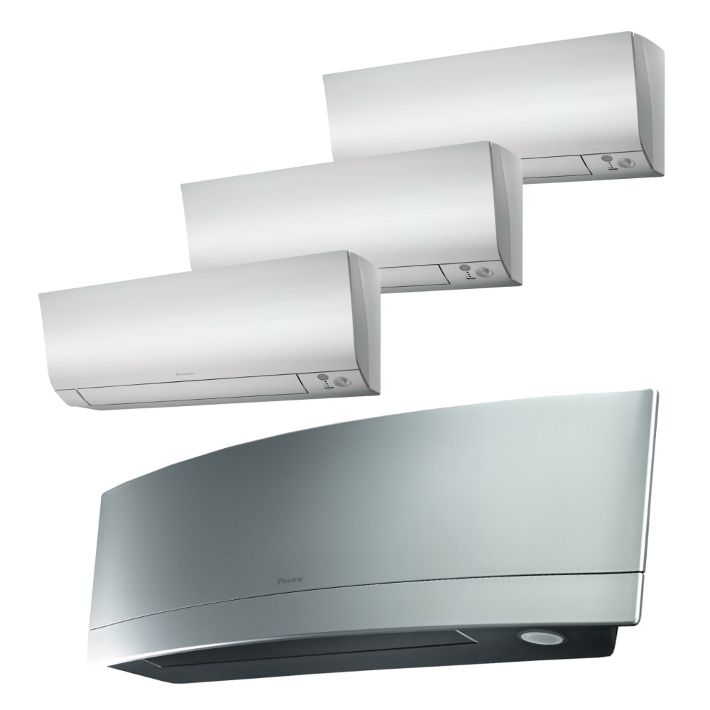 Sistem aer conditionat Daikin pentru 4 incaperi, multisplit, capacitate 6,80 kW, 12000 btu Emura Silver + 3x7000 btu Perfera , Refrigerant R32, clasa A+++/A++, Bluevolution Inverter + ansamblu asimetric de amortizoare VibraZerro RX60XL