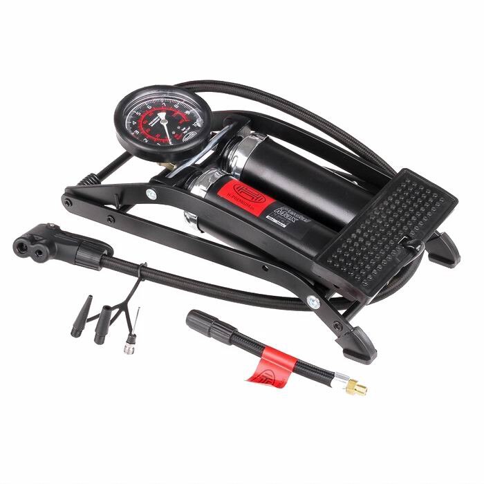 Pompa aer picior 2 cilindri 14 bar PedalMax Black Edition PRO 225.01 Heyner