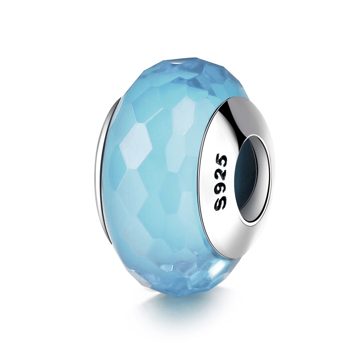 Charm argint 925 cu sticla bleu multifatetata - Be Elegant PST0099 - BeSpecial