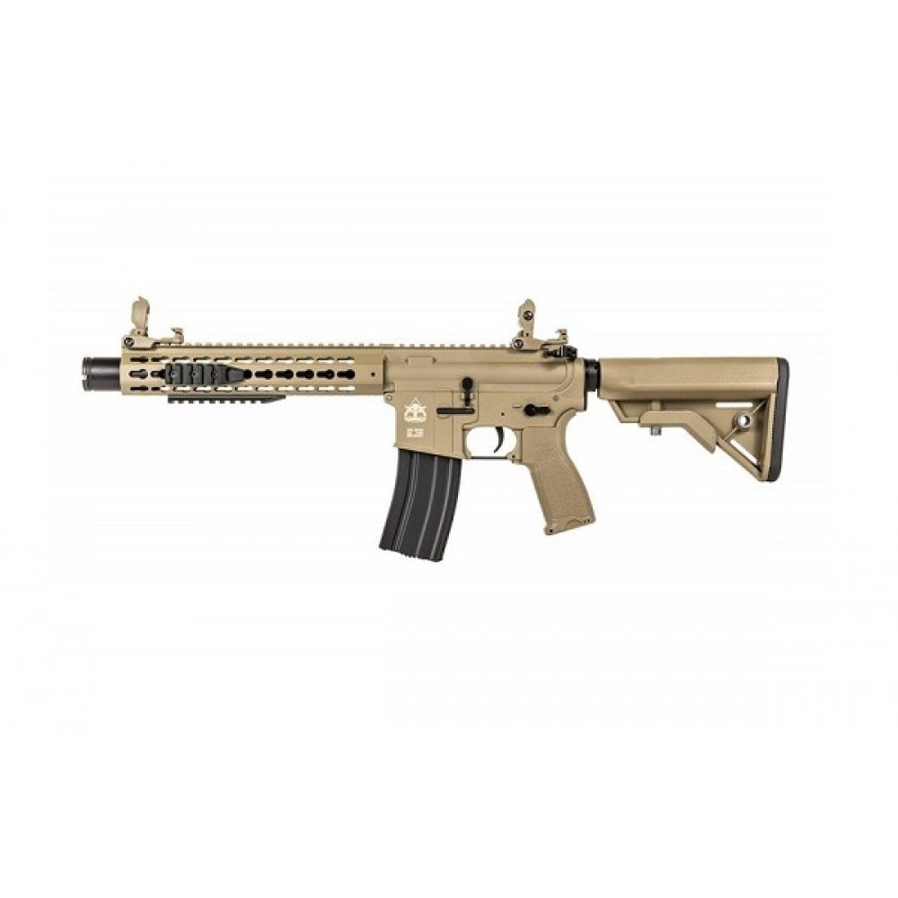 Pusca Airsoft Recon ux4 - 10 inch - Amplified Carbontech - Tan cu functionare electrica 100 m/s