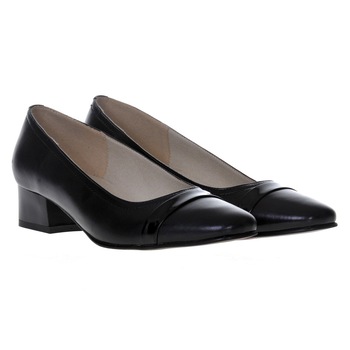 Pantofi dama, SandAli, varf patrat, piele naturala, toc mic gros imbracat, bareta, Neagra, 36 Pantofi dama, SandAli, varf patrat, piele naturala, toc mic gros imbracat, bareta, Neagra, 36
