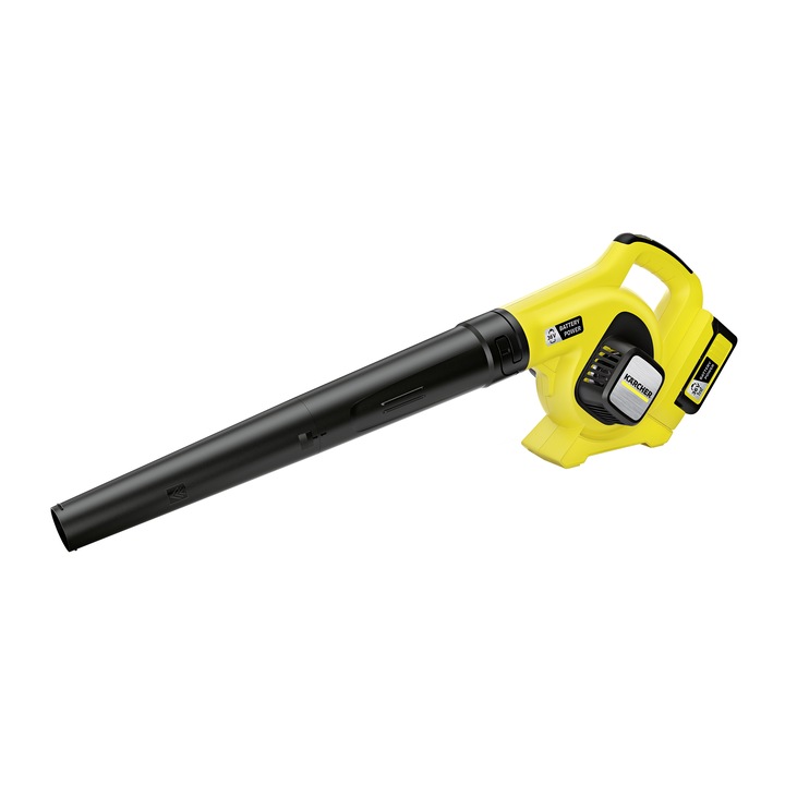 Suflanta pentru frunze pe acumulator Karcher LBL 4, 36 V, 2.5 Ah, viteza aer 250 km/h, putere reglabila, maner ergonomic , include: acumulator 36 V 2.5 Ah + incarcator