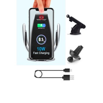 Incarcator auto wireless, Efox inteligent si fast charger 10w, venztuza+ventilatie , new model, Silver Incarcator auto wireless, Efox inteligent si fast charger 10w, venztuza+ventilatie , new model, Silver