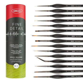 Pensule set 14+1 pentru miniatura si detaliu DACO PN2914 Pensule set 14+1 pentru miniatura si detaliu DACO PN2914