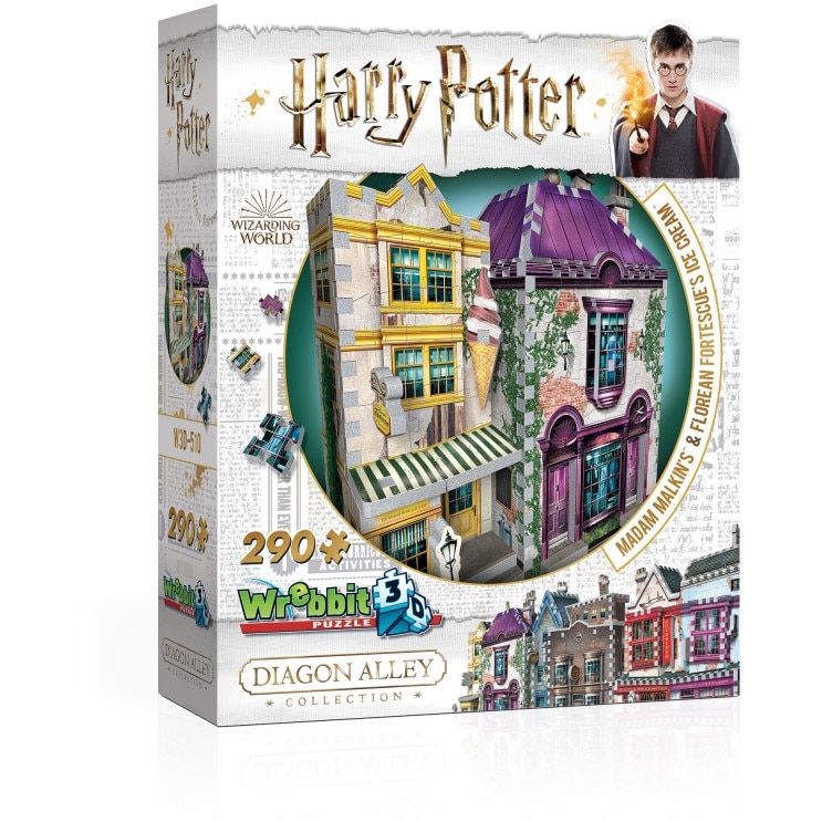 Puzzle 3D Wrebbit - Harry Potter - Madam Malkin's & Florean Fortescue's Ice Cream, 290 piese (3D-0510)
