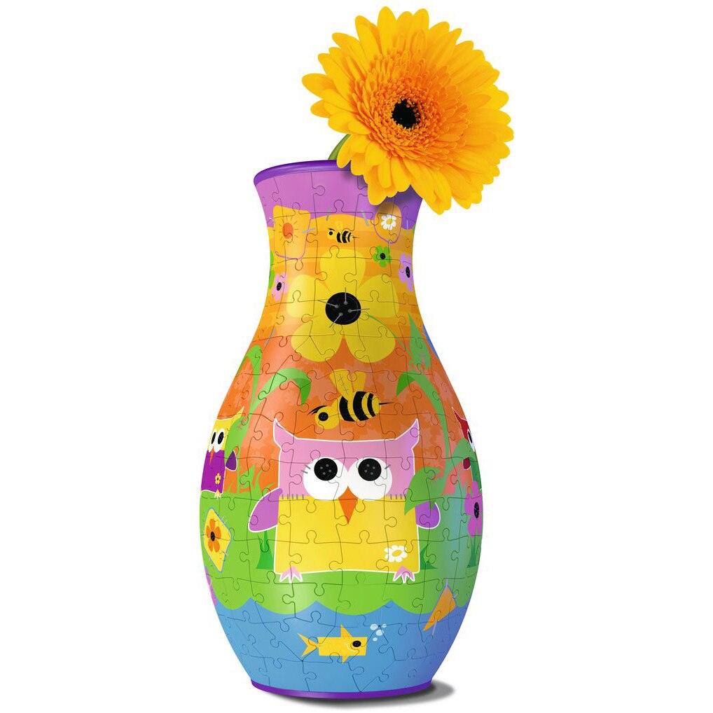 Puzzle 3D Ravensburger - Flower Vase - Owls, 216 piese (12050)