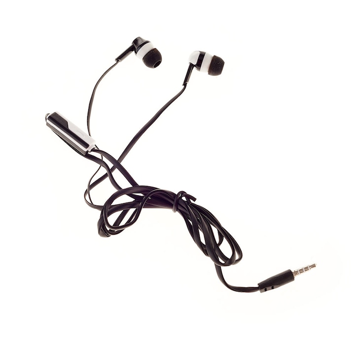 Casti cu fir Hoco W112, 3.5mm, microfon, culoare neagra