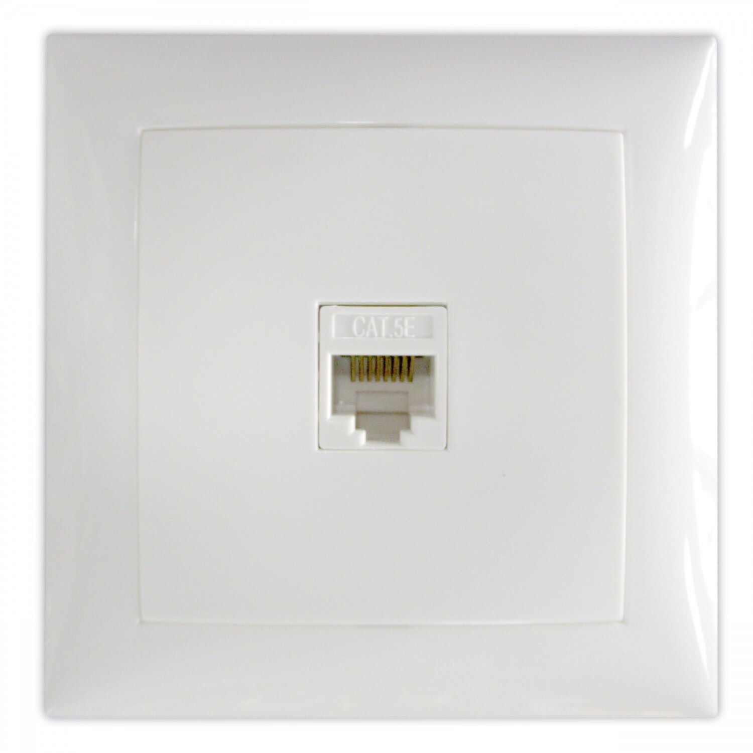 Priza de date, Hoff, incastrata, rama inclusa, ciloare alba, 82 x 82 x 30 mm