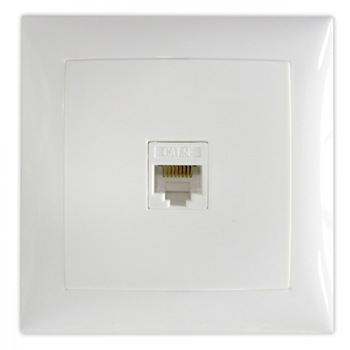 Priza de date, Hoff, incastrata, rama inclusa, ciloare alba, 82 x 82 x 30 mm Priza de date, Hoff, incastrata, rama inclusa, ciloare alba, 82 x 82 x 30 mm