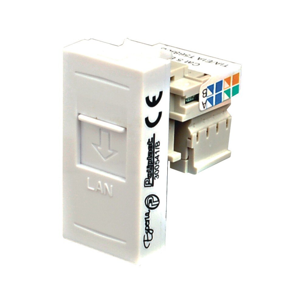 Priza date Esperia, incastrata, modulara - 1 m, culoare alba, 45 x 23 mm