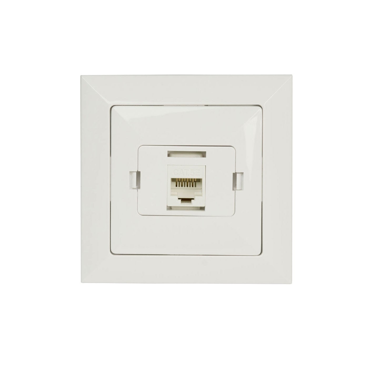 Priza date, incastrata, rama inclusa, alba