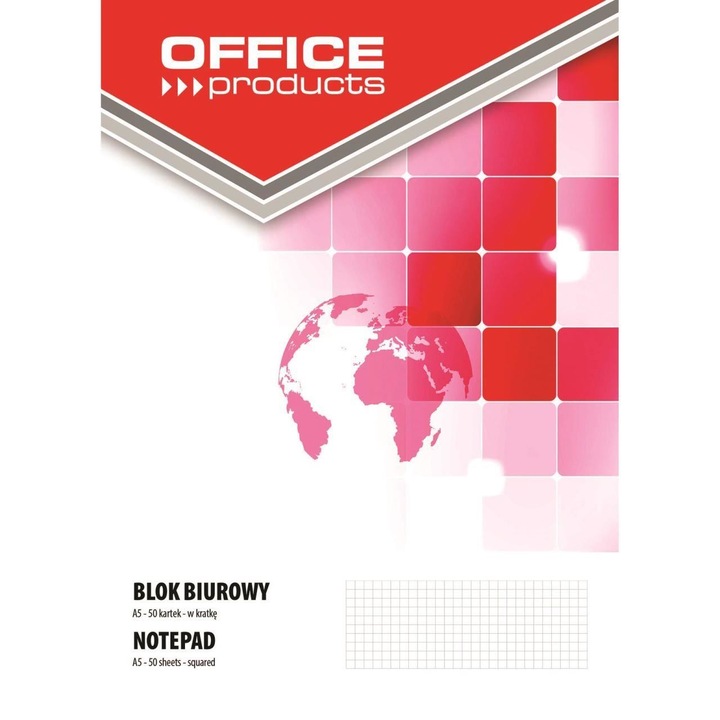 Bloc notes OFFICE Products, A5, lipit, 50 file, aritmetica