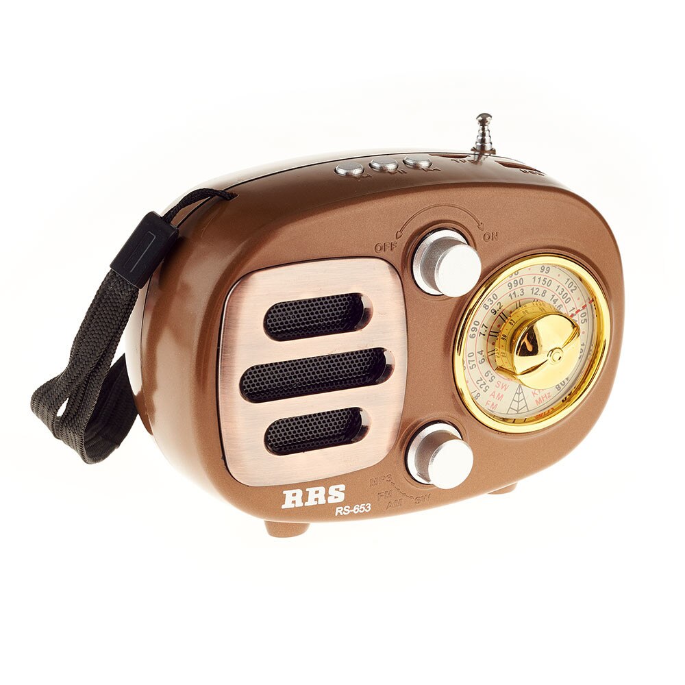 Radio cu MP3 Player cu RS-653 FM/AM/SW, USB, SD, Maro