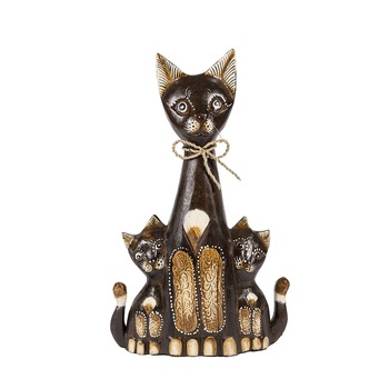 Pisica 2 pui cu papion 30 cm Pisica 2 pui cu papion 30 cm