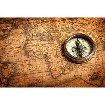 Tablou canvas Harta cu busola, 45 x 30 cm Tablou canvas Harta cu busola, 45 x 30 cm