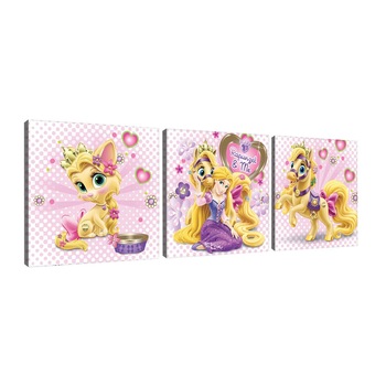 Set Tablouri DEGRETS 78432 Canvas, 25 x 75 cm, 3 piese (3x25x25 cm), Rapunzel 1 Set Tablouri DEGRETS 78432 Canvas, 25 x 75 cm, 3 piese (3x25x25 cm), Rapunzel 1