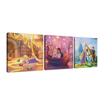 Set Tablouri DEGRETS 78436 Canvas, 25 x 75 cm, 3 piese (3x25x25 cm), Rapunzel 2 Set Tablouri DEGRETS 78436 Canvas, 25 x 75 cm, 3 piese (3x25x25 cm), Rapunzel 2
