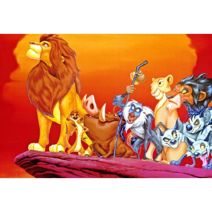 Fototapet de perete autoadeziv si lavabil Regele leu si prietenii, 220 x 135 cm